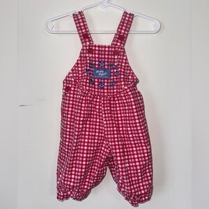 VTG 90’s OshKosh B'gosh Red Gingham Kids Overalls